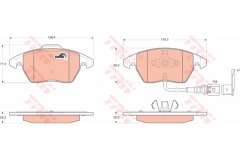 Колодки передние SKODA OCTAVIA (1Z_), FABIA II, PASSAT (36_, 3C_, 357) GDB1550 для VW GOLF VI Кабриолет (517) 1.6 TDI 2011-, код двигателя CAYC, V см3 1598, кВт 77, л.с. 105, Дизель, TRW/Lucas GDB1550