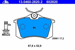 Колодки тормозные дисковые, комплект для VW GOLF VI (5K1) 1.6 MultiFuel 2008-2012, код двигателя CCSA,CMXA, V см3 1595, кВт 75, л.с. 102, Бензин/этанол, Ate 13046028202