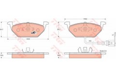 Колодки передние SKODA OCTAVIA (1U_, 1Z_), GOLF IV-VI, JETTA III-IV GDB1386 для VW GOLF V (1K1) 1.9 TDI 4motion 2004-2008, код двигателя BKC,BLS,BXE, V см3 1896, кВт 77, л.с. 105, Дизель, TRW/Lucas GDB1386